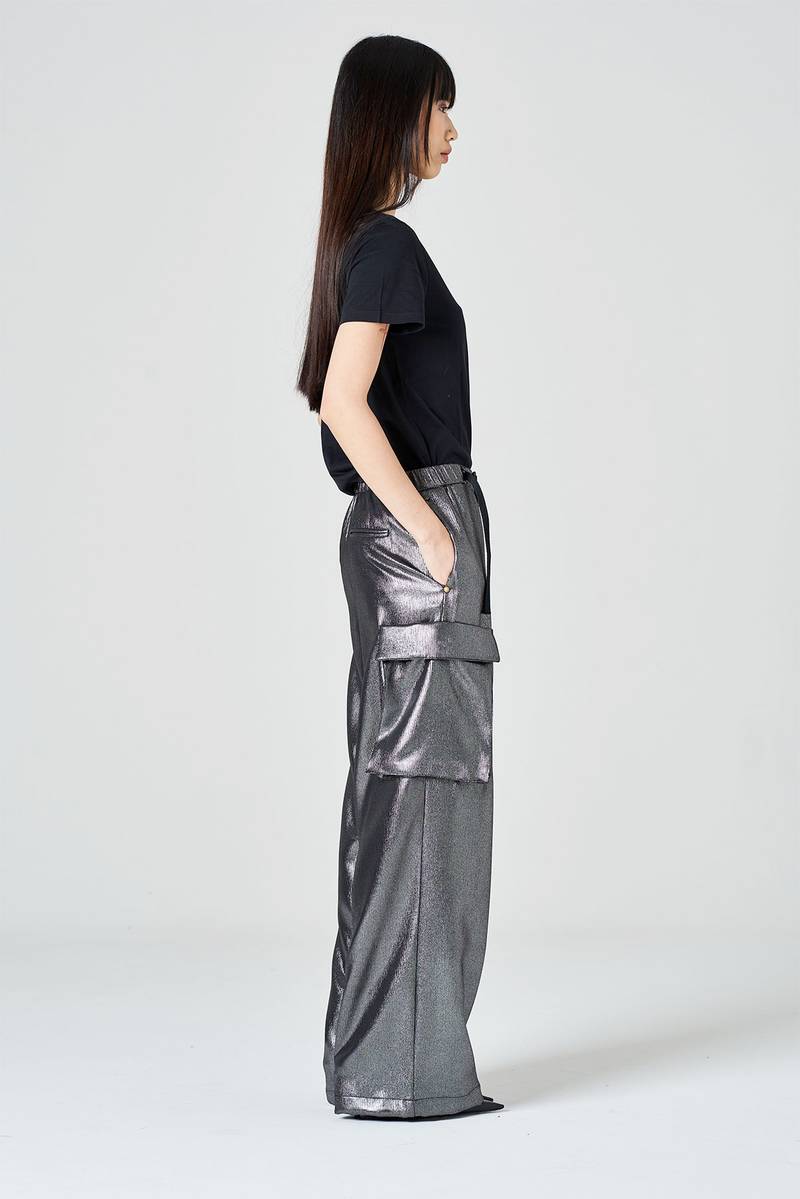 White sand Pantalone cargo in jersey laminato Offerte