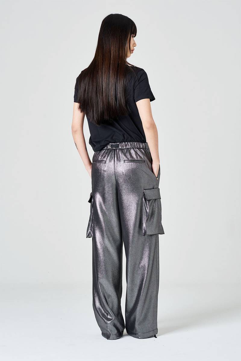 White sand Pantalone cargo in jersey laminato Offerte