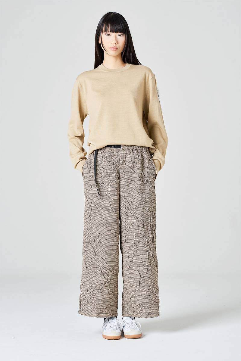 White sand Pantalone cropped fantasia pied de poule Hotsell