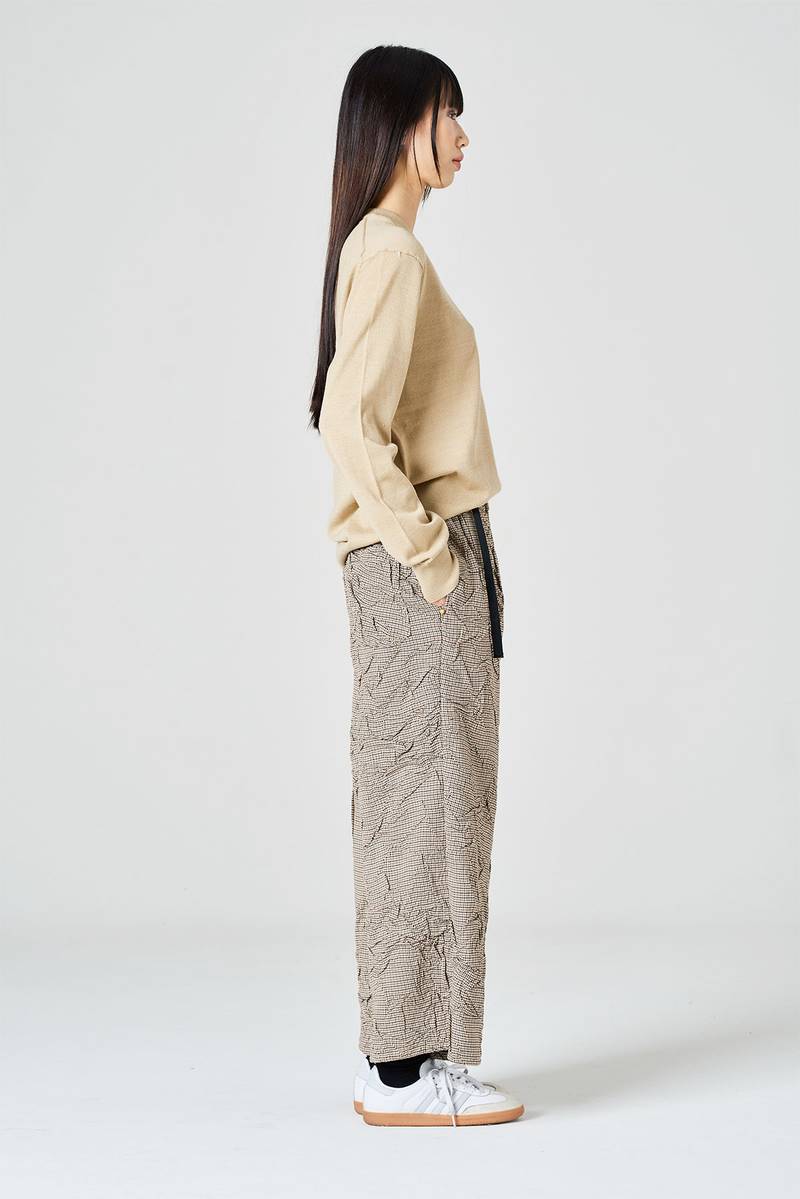White sand Pantalone cropped fantasia pied de poule Hotsell