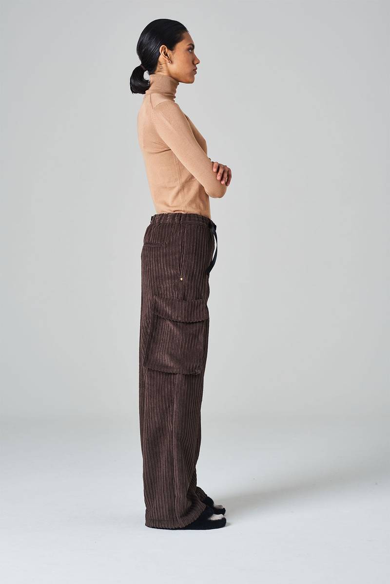 White sand Pantalone tasconato in velluto a coste Sconto