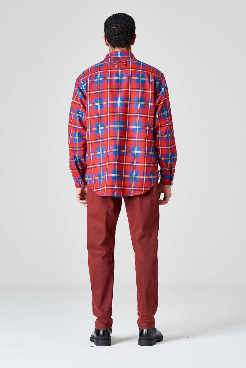 White sand Camicia oversize stampa check Online