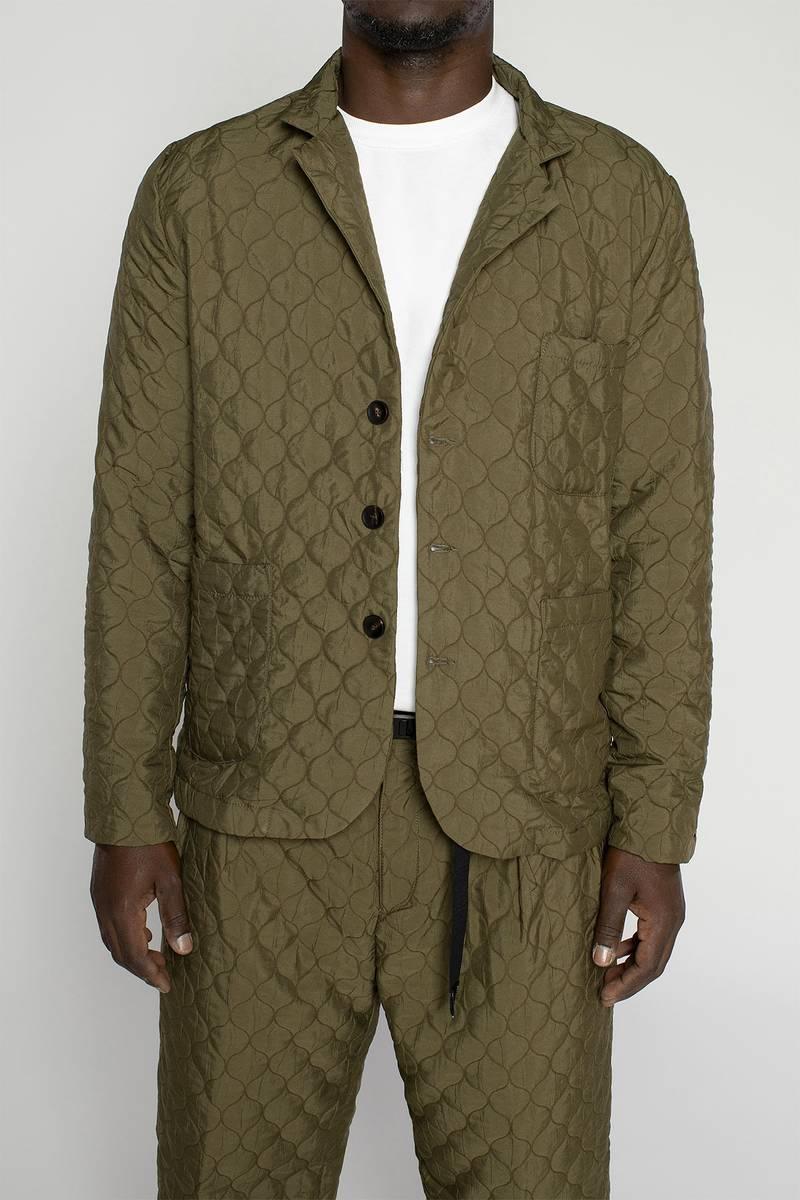 White sand Blazer in tessuto trapuntato In Vendita