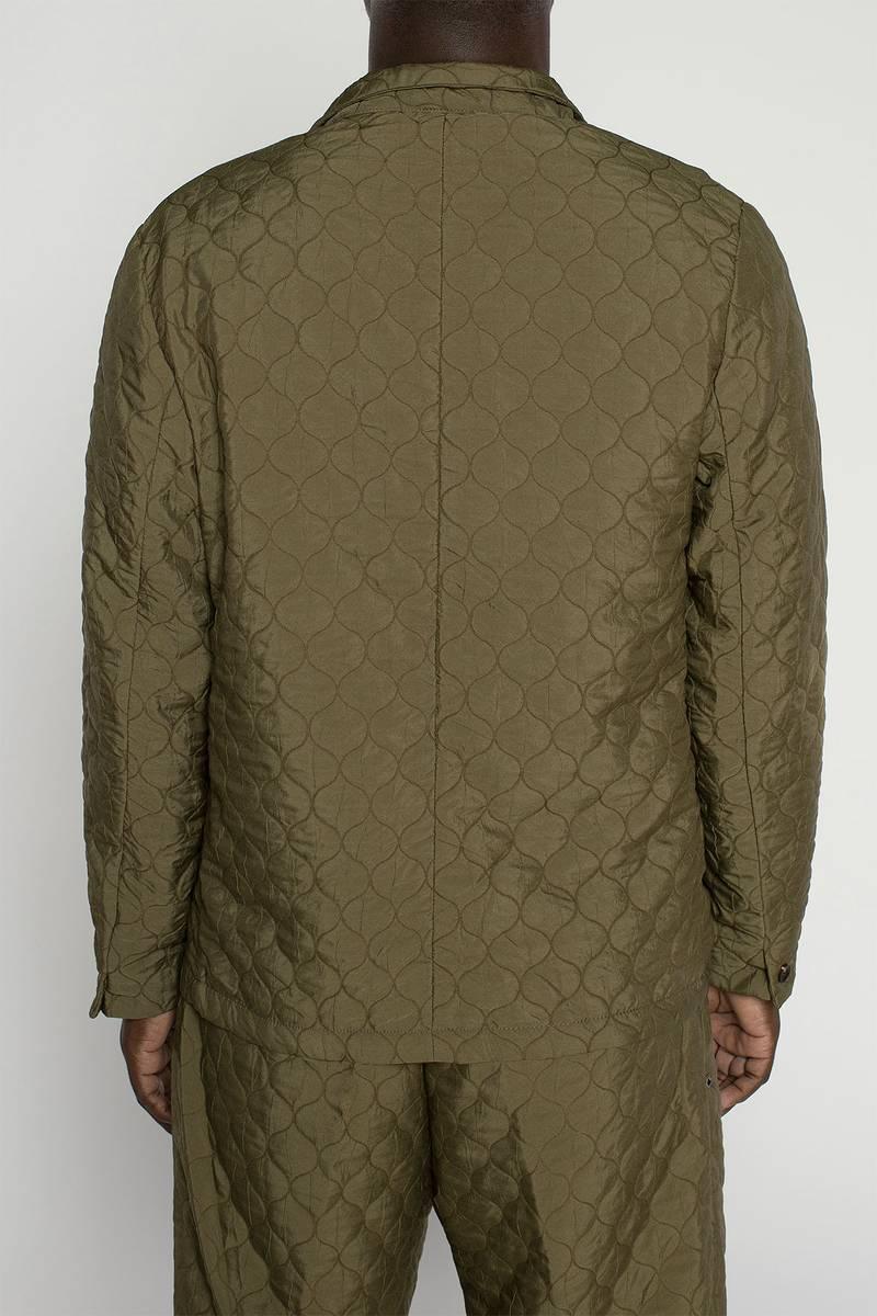 White sand Blazer in tessuto trapuntato In Vendita