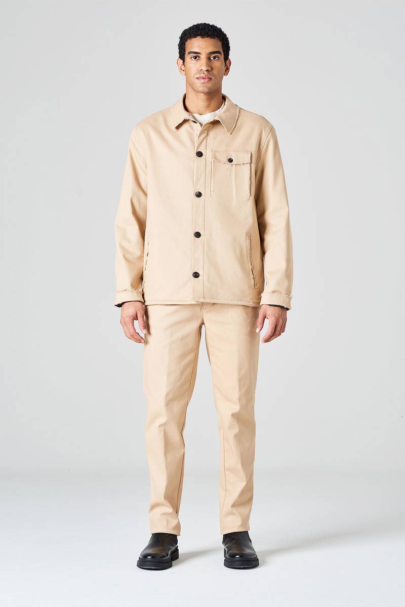 White sand Over shirt regular fit in bull denim di cotone Offerte