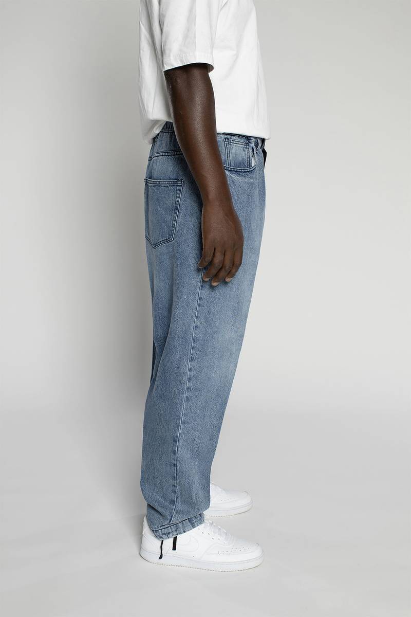 White sand Pantalone cinque tasche in denim trattato Saldi Di Fabbrica