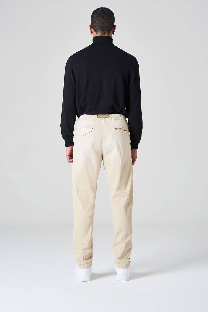 White sand Pantalone in cotone stretch con toppe Nuova