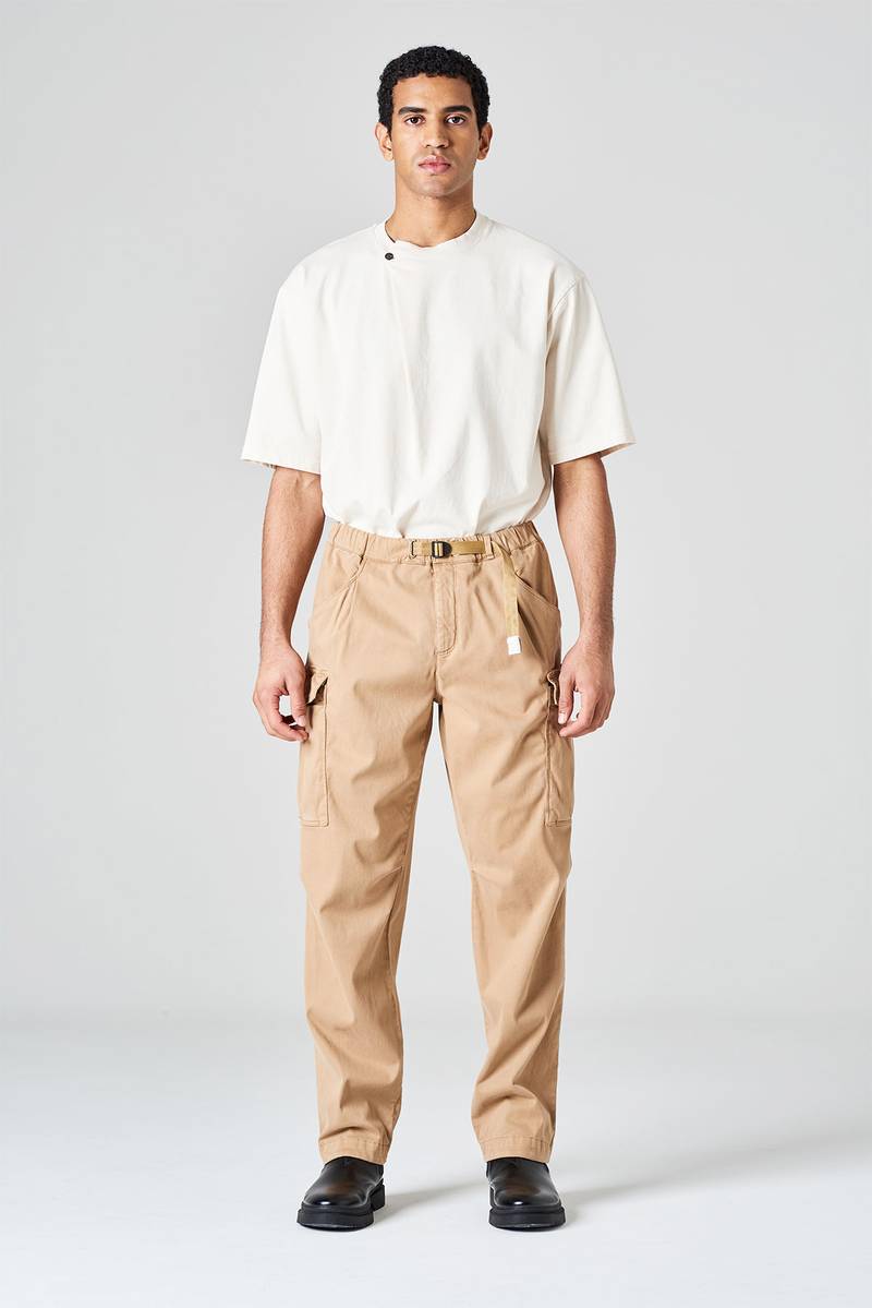 White sand Pantalone cargo in raso di cotone Promozione