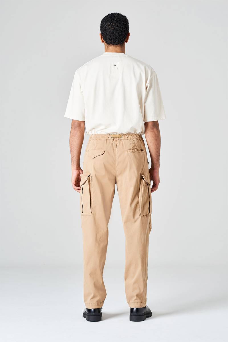 White sand Pantalone cargo in raso di cotone Promozione