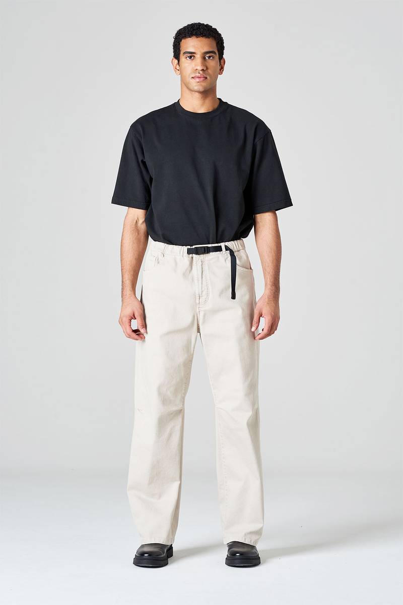 White sand Pantalone cinque tasche in bull denim di cotone Promozione Limitata
