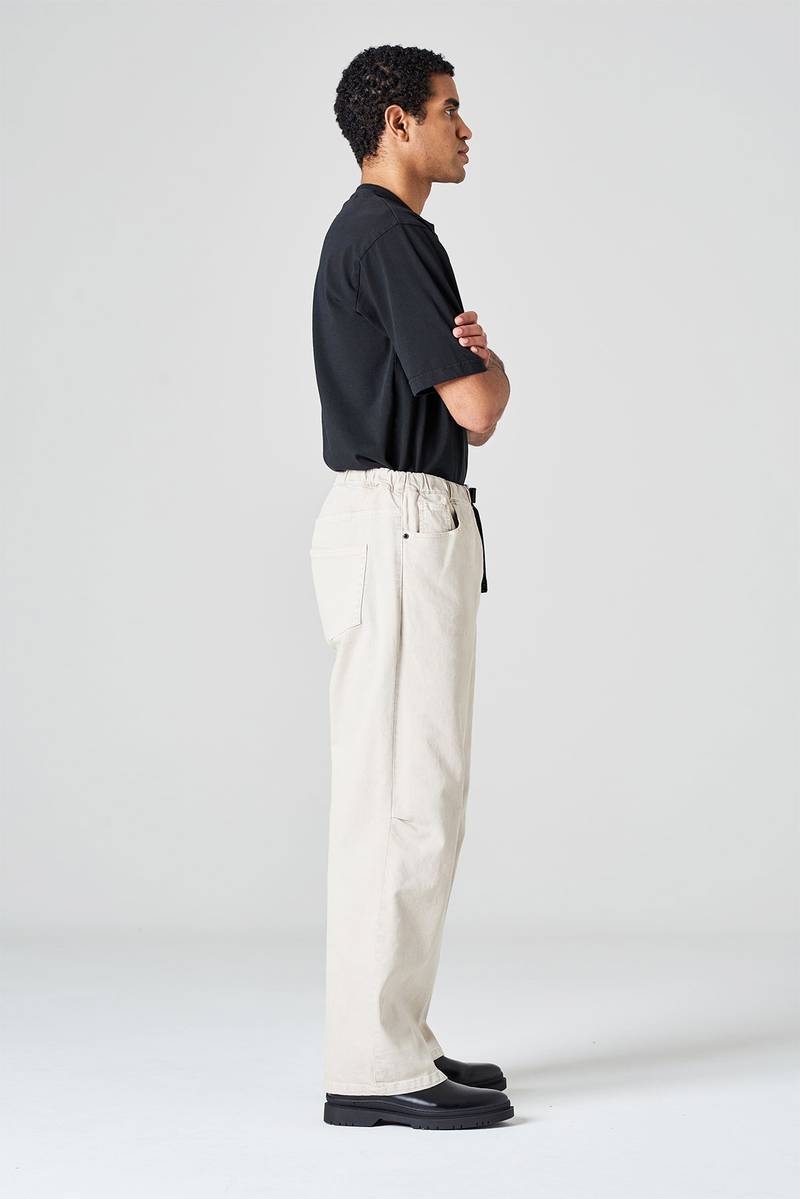 White sand Pantalone cinque tasche in bull denim di cotone Promozione Limitata