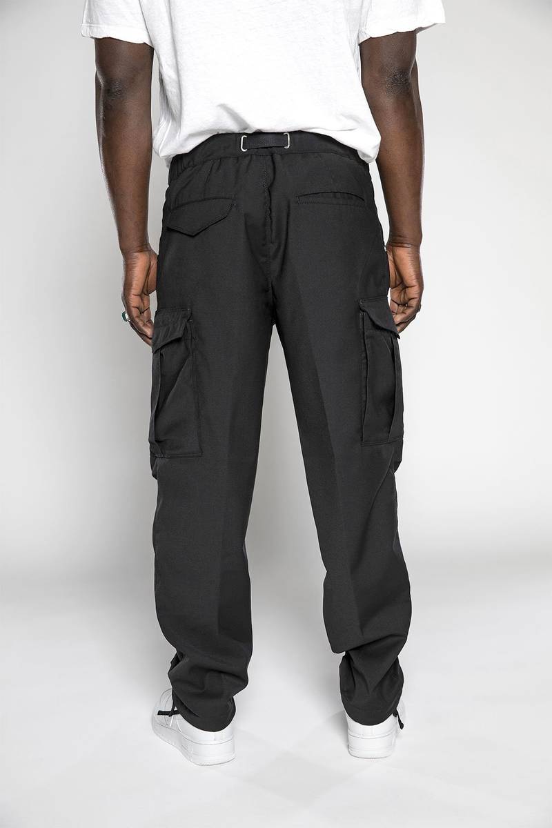 White sand Pantaloni cargo con gamba dritta in misto lana Economico