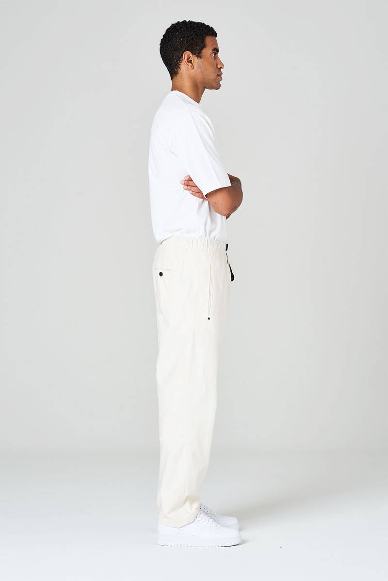 White sand Pantaloni in gabardina di cotone ricamata Online