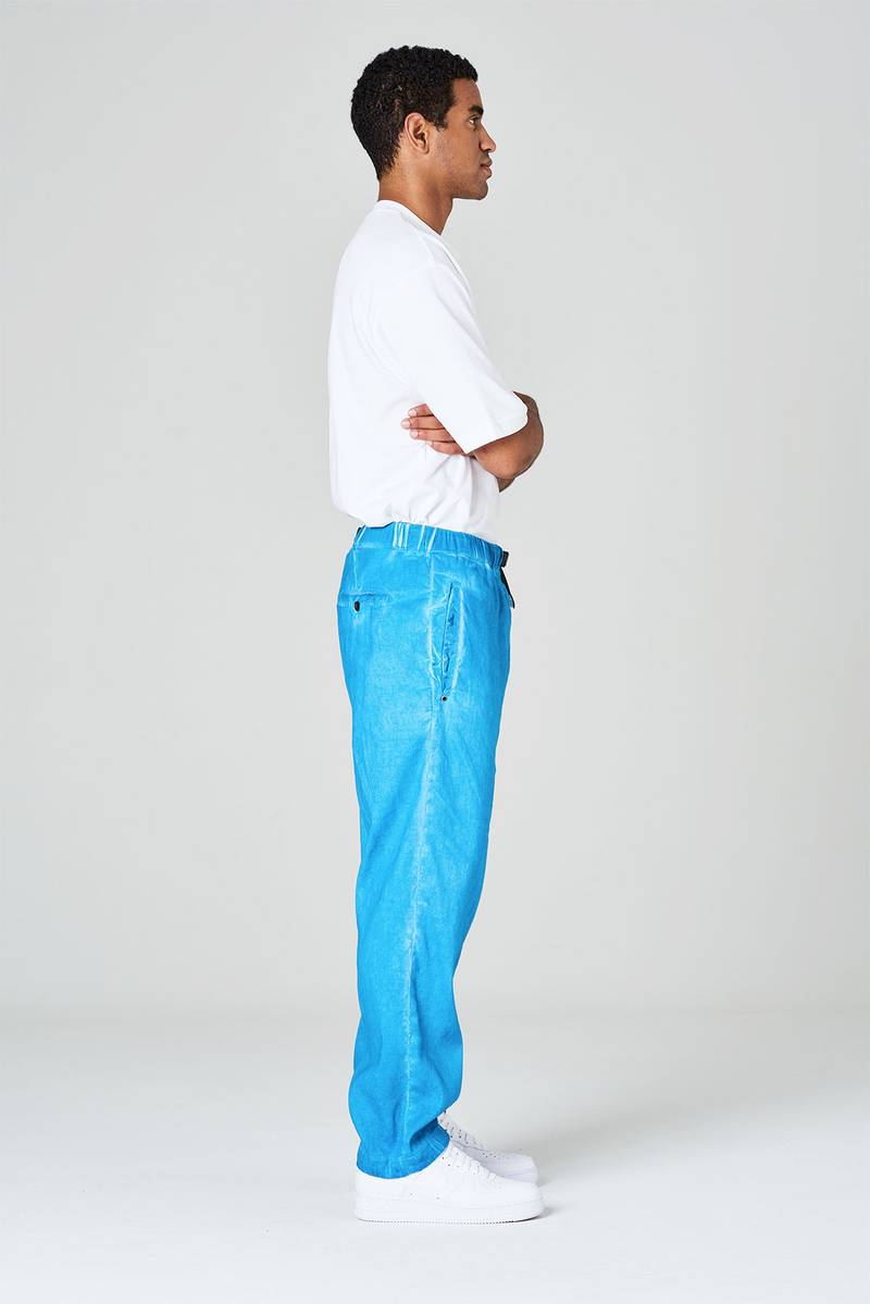 White sand Pantaloni in cotone lino elasticizzato In Vendita