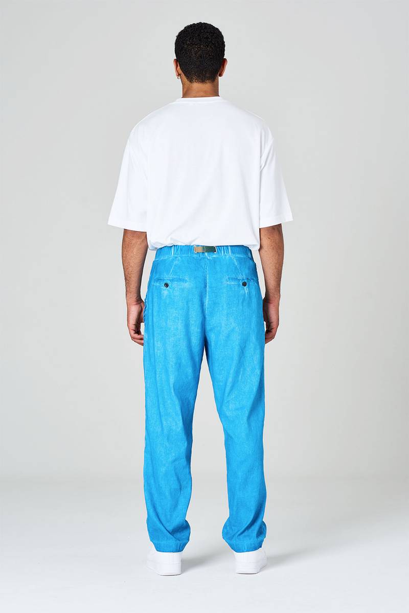 White sand Pantaloni in cotone lino elasticizzato In Vendita