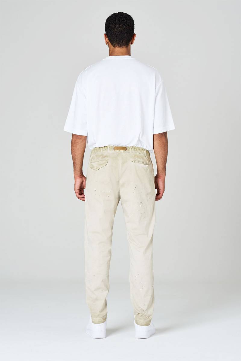 White sand Pantaloni in gabardina di cotone effetto slavato Offerte