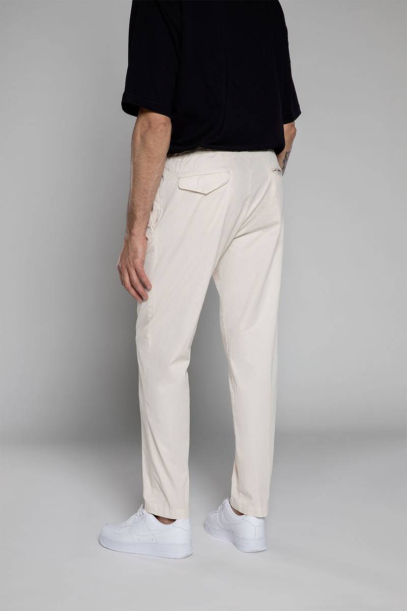 White sand Pantaloni in gabardina di cotone Hotsell