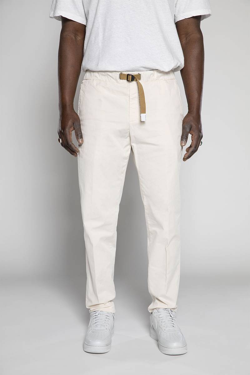 White sand Pantaloni in gabardina di cotone Hotsell