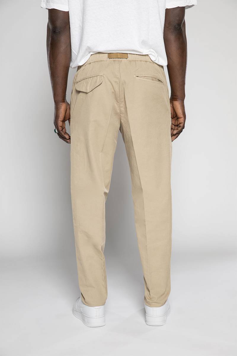 White sand Pantaloni in gabardina misto cotone-lino Nuova