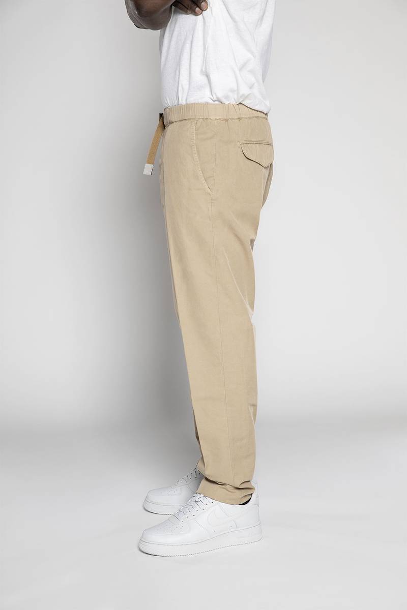 White sand Pantaloni in gabardina misto cotone-lino Nuova