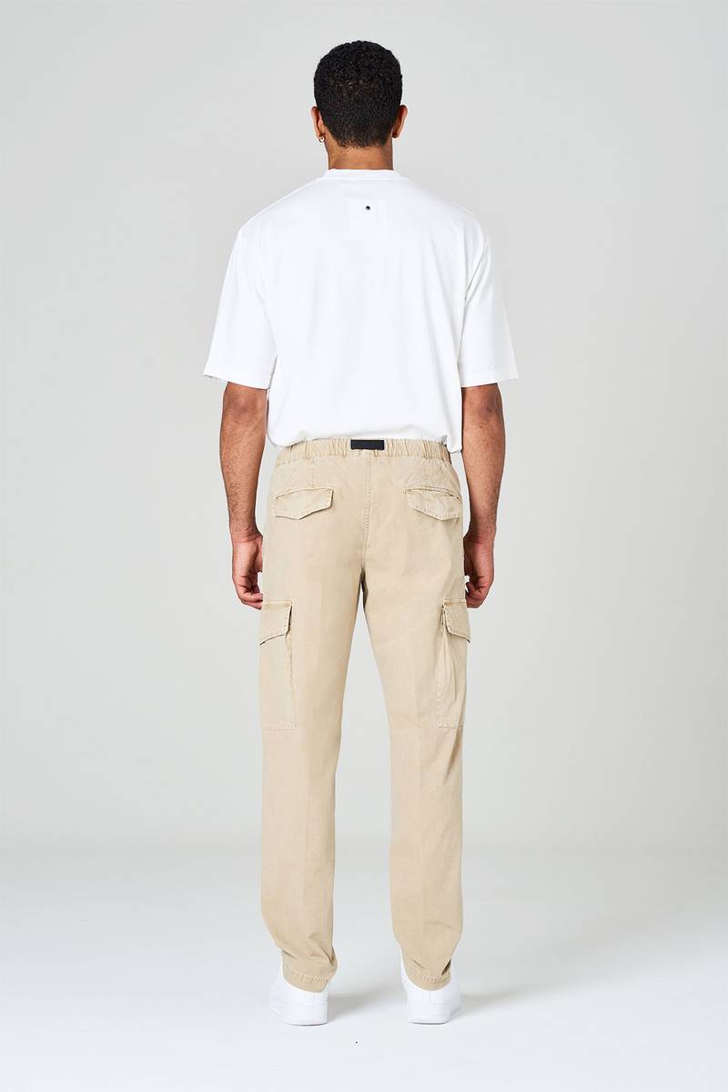 White sand Pantaloni cargo in ripstop di cotone Italy