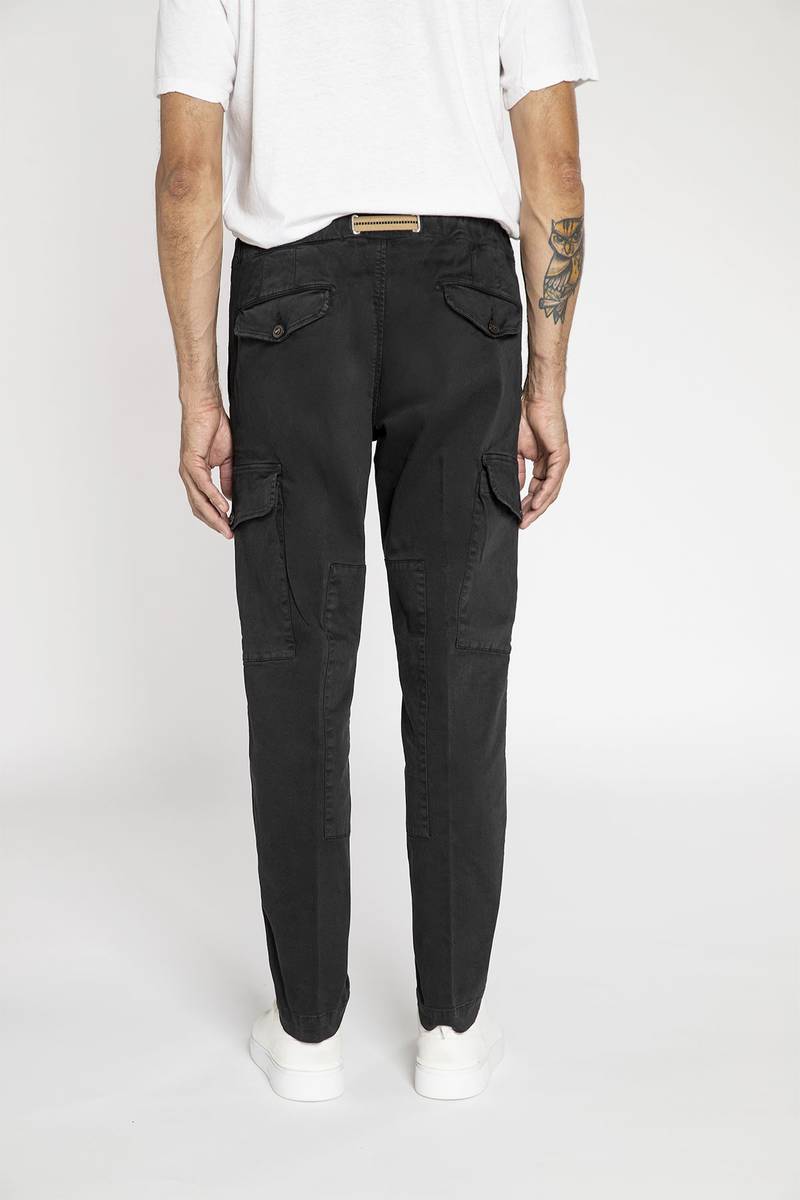 White sand Pantalone cargo in cotone stretch Prezzo Ridotto