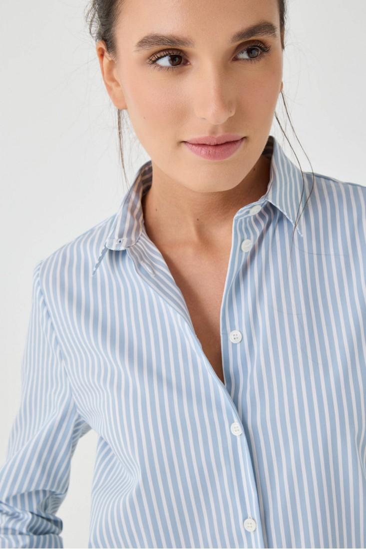 Zanetti 1965 Camicia in cotone stretch a righe In Vendita