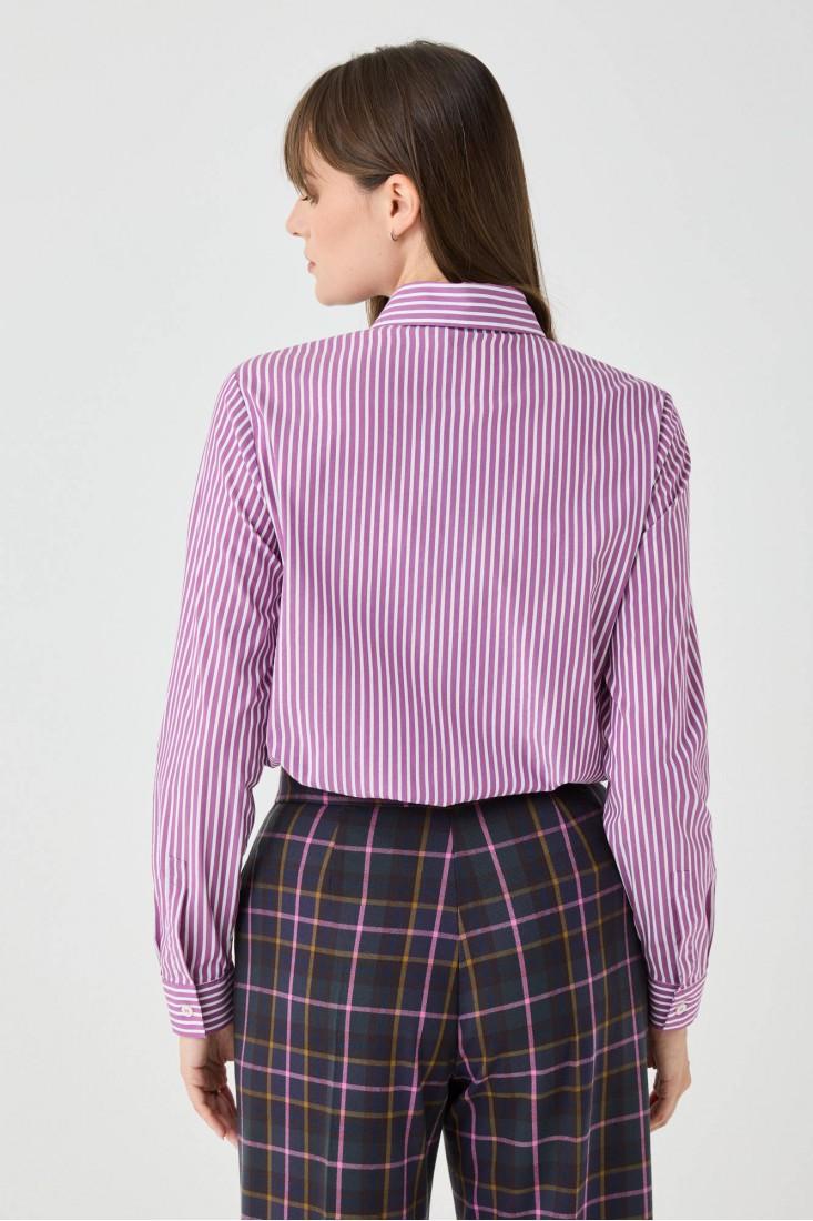Zanetti 1965 Camicia a righe con dettaglio a fiori Vendita Calda