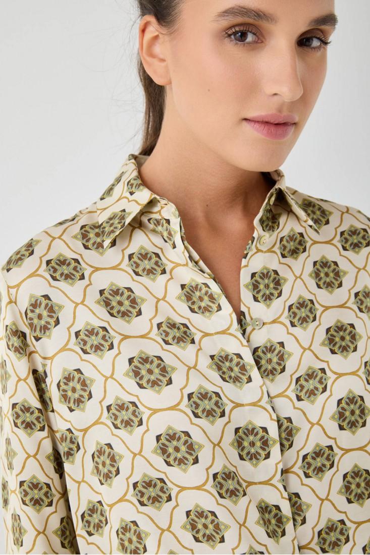 Zanetti 1965 Camicia in viscosa stampata Vendita Economica