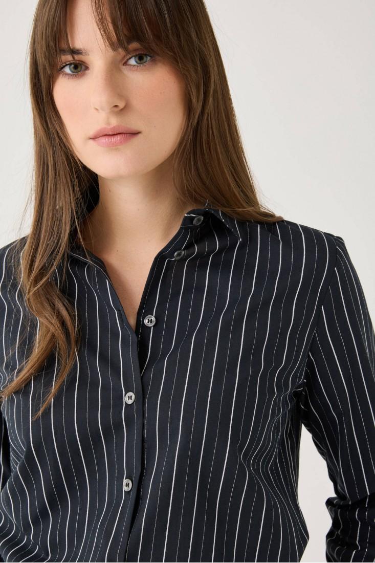 Zanetti 1965 Camicia manica lunga con righe argento Fino al 65% di sconto