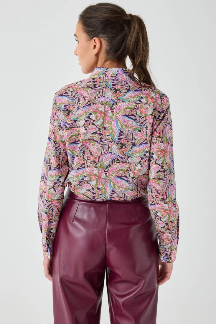 Zanetti 1965 Camicia in cotone Liberty floreale Negozio