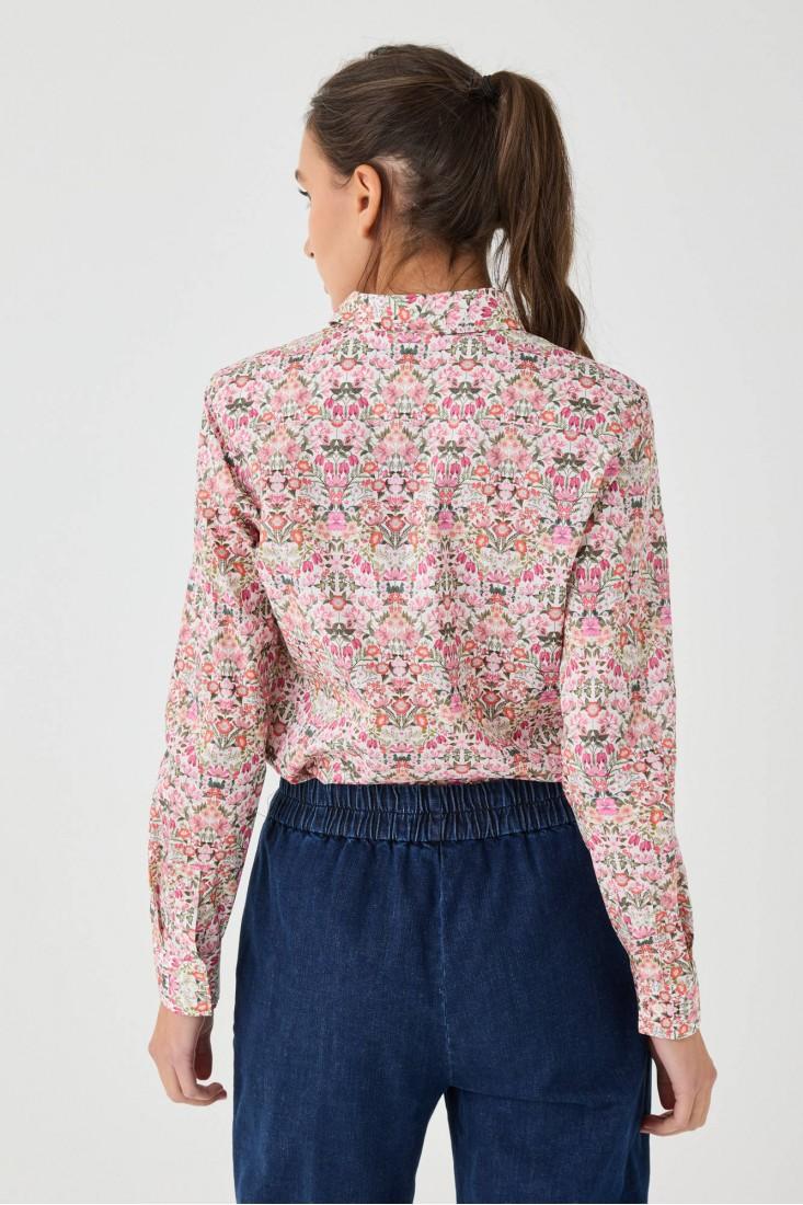 Zanetti 1965 Camicia di cotone a fiori Liberty London In Saldo