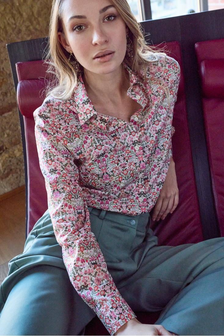 Zanetti 1965 Camicia di cotone a fiori Liberty London In Saldo