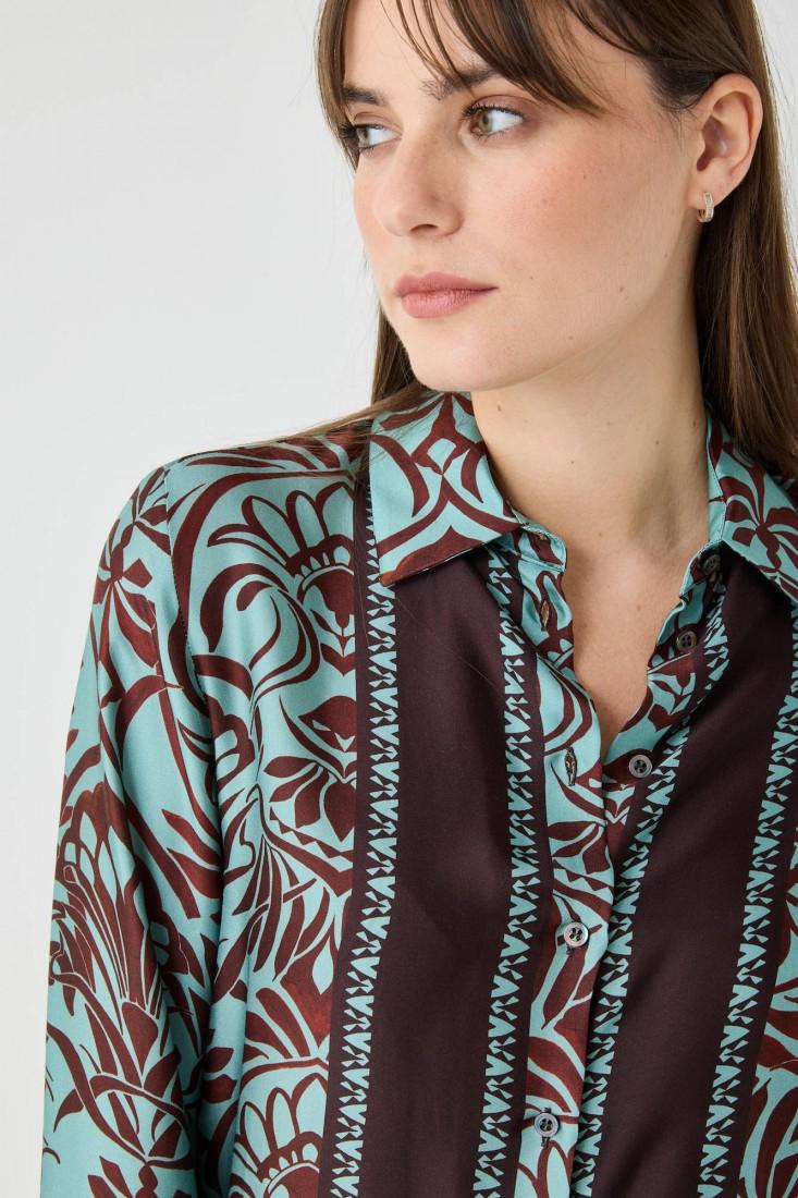 Zanetti 1965 Camicia in viscosa con stampa a fiori Nuova