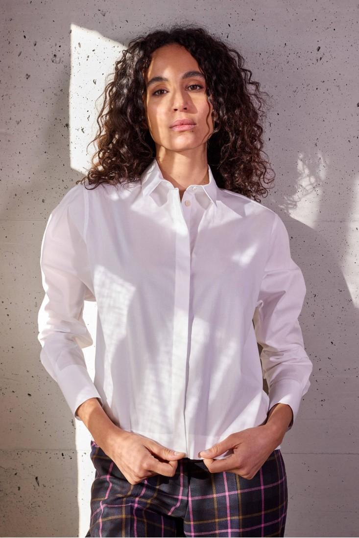 Zanetti 1965 Camicia cropped in cotone stretch Discount Store per i nuovi prodotti