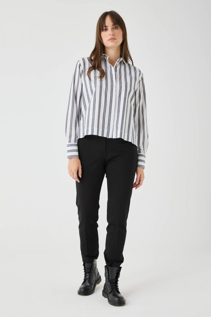 Zanetti 1965 Camicia a righe con inserti lurex 2025