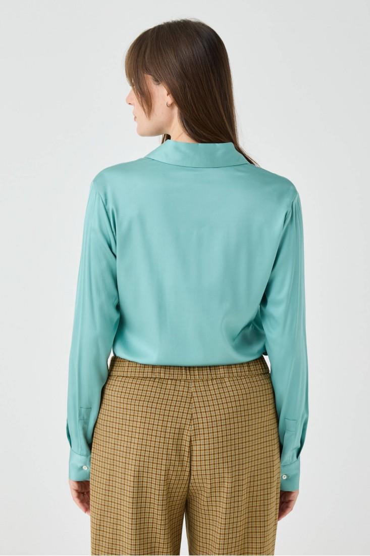 Zanetti 1965 Camicia in viscosa stretch tinta unita Italia