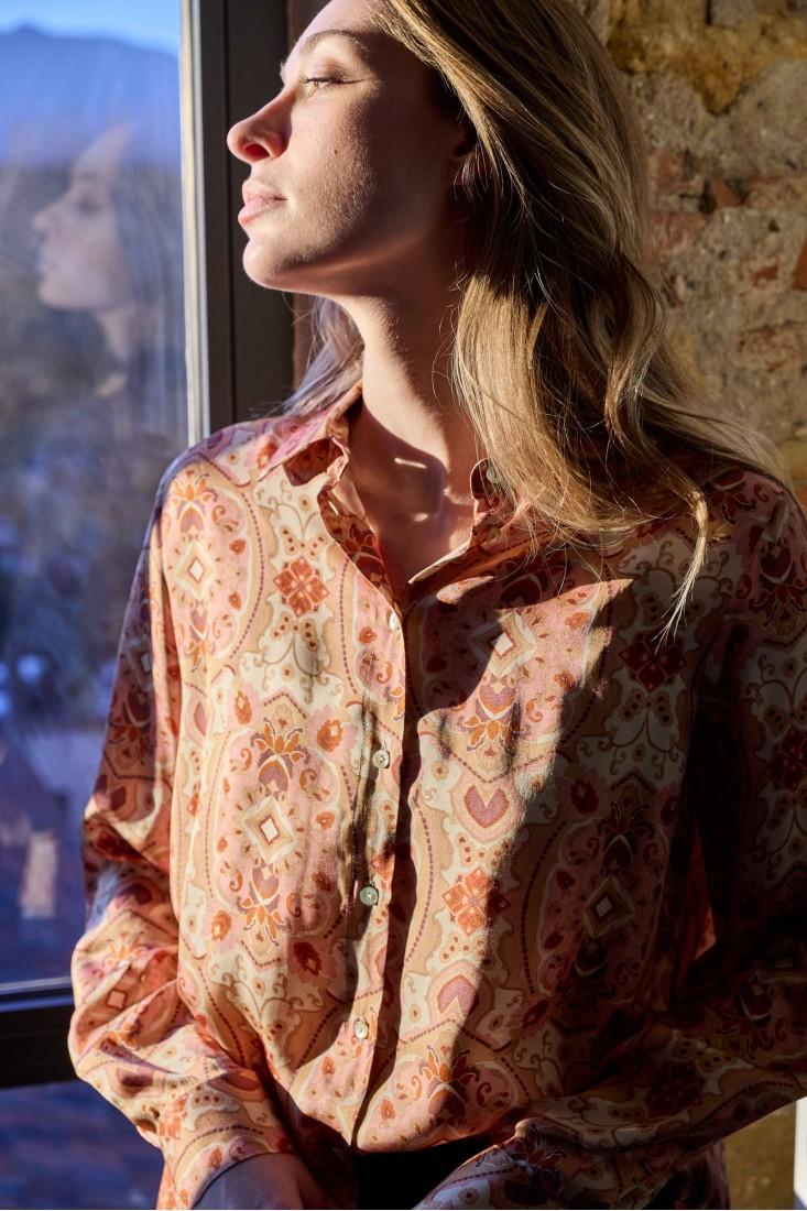 Zanetti 1965 Camicia in viscosa con stampa paisley 2025