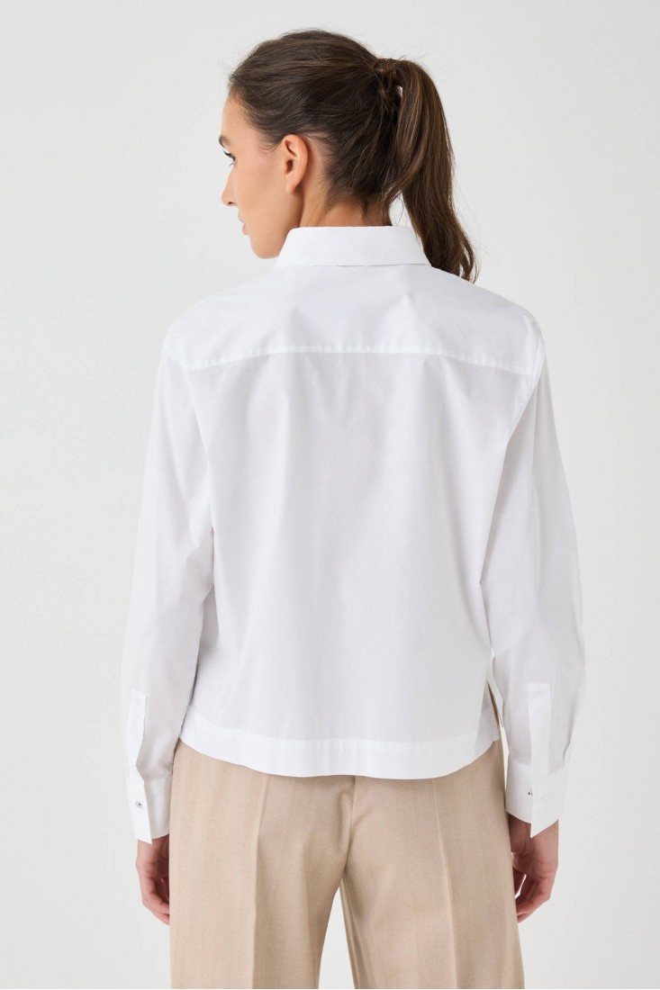 Zanetti 1965 Camicia cropped con ricami In Linea
