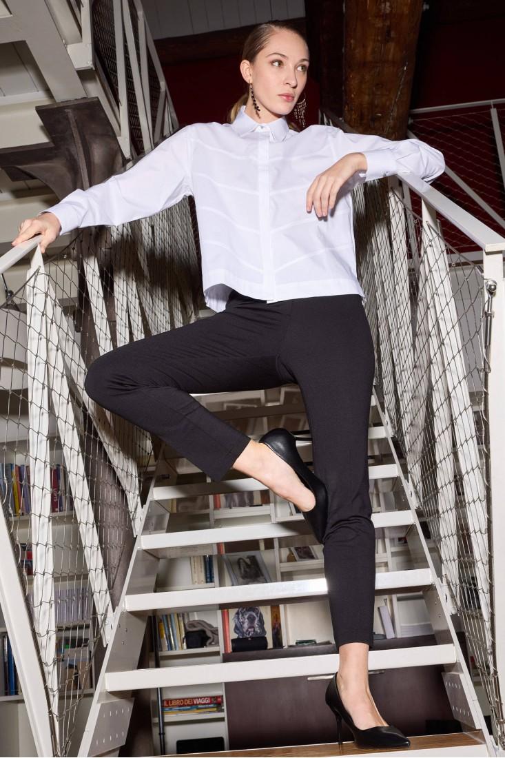 Zanetti 1965 Camicia cropped con ricami In Linea