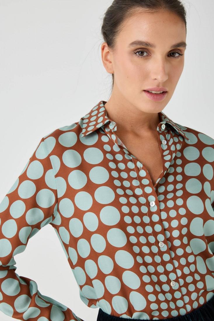 Zanetti 1965 Camicia in viscosa con stampa geometrica Limitato a 3 giorni