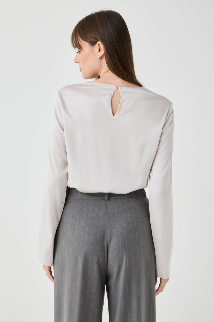 Zanetti 1965 Blusa girocollo in viscosa stretch Soddisfazione Garantita