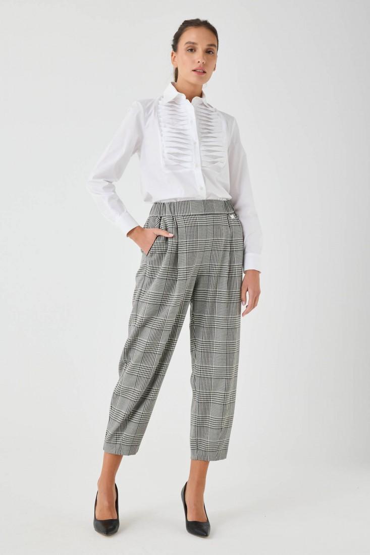 Zanetti 1965 Pantaloni carrot tartan Nuova