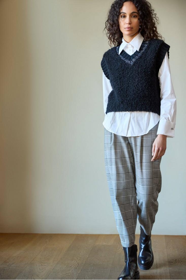 Zanetti 1965 Pantaloni carrot tartan Nuova