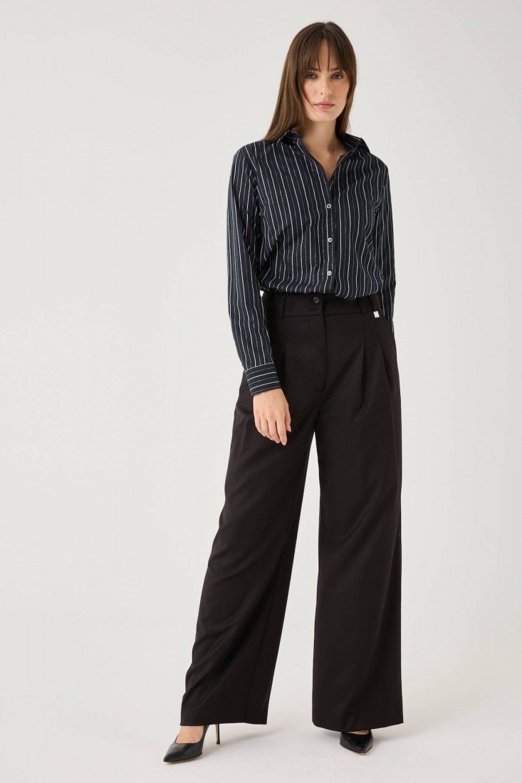 Zanetti 1965 Pantalone ampio in caldo misto viscosa stretch 2025