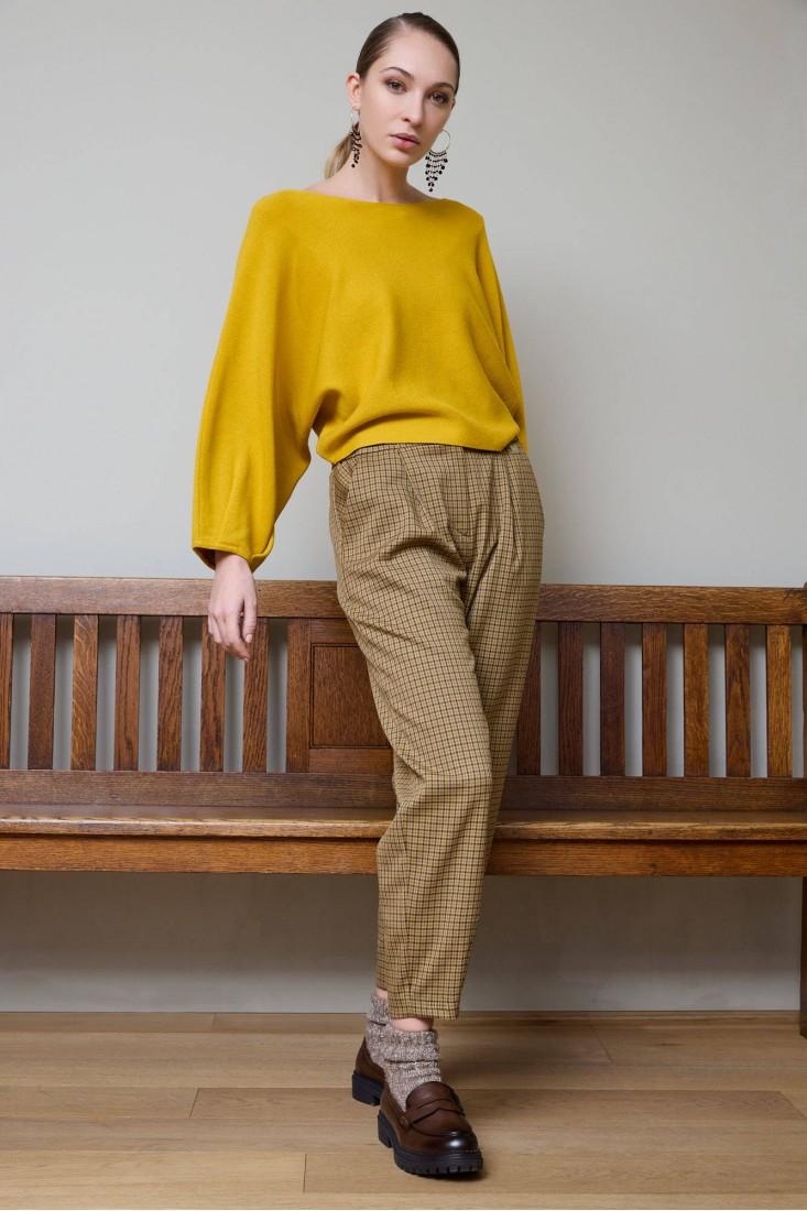 Zanetti 1965 Pantalone carrot pied de poule Italy