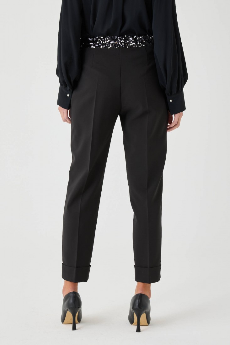 Zanetti 1965 Pantalone stretch con paillettes Italia