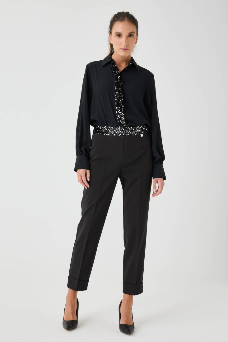 Zanetti 1965 Pantalone stretch con paillettes Italia