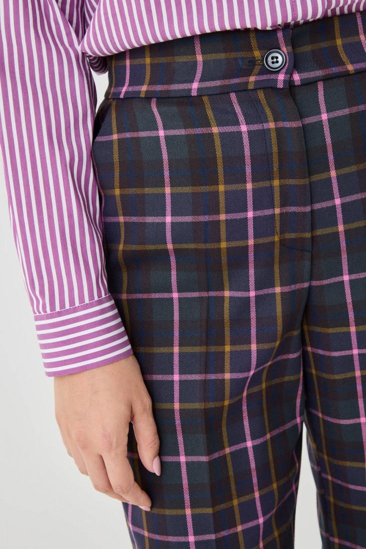 Zanetti 1965 Pantalone a quadri gamba dritta Saldi Di Fabbrica