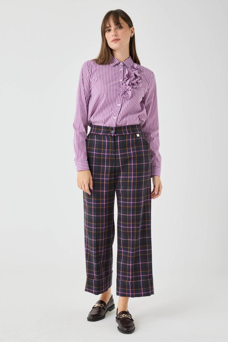 Zanetti 1965 Pantalone a quadri gamba dritta Saldi Di Fabbrica